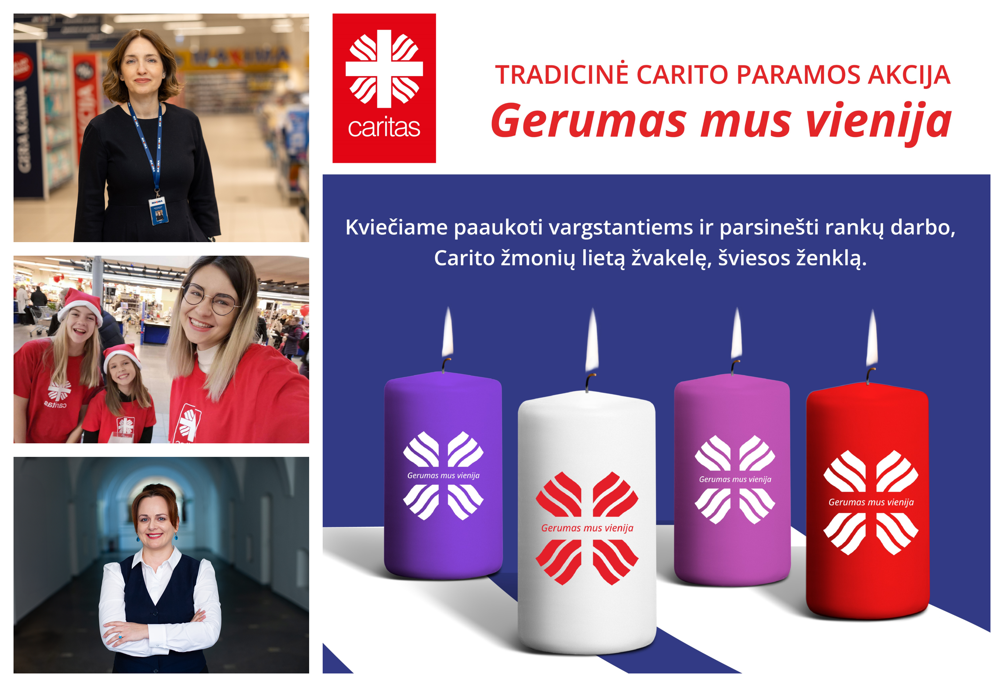 Caritas ir „Maxima“ kviečia prisidėti prie gerumo darbų: sunkumai įveikiami, kai esame kartu